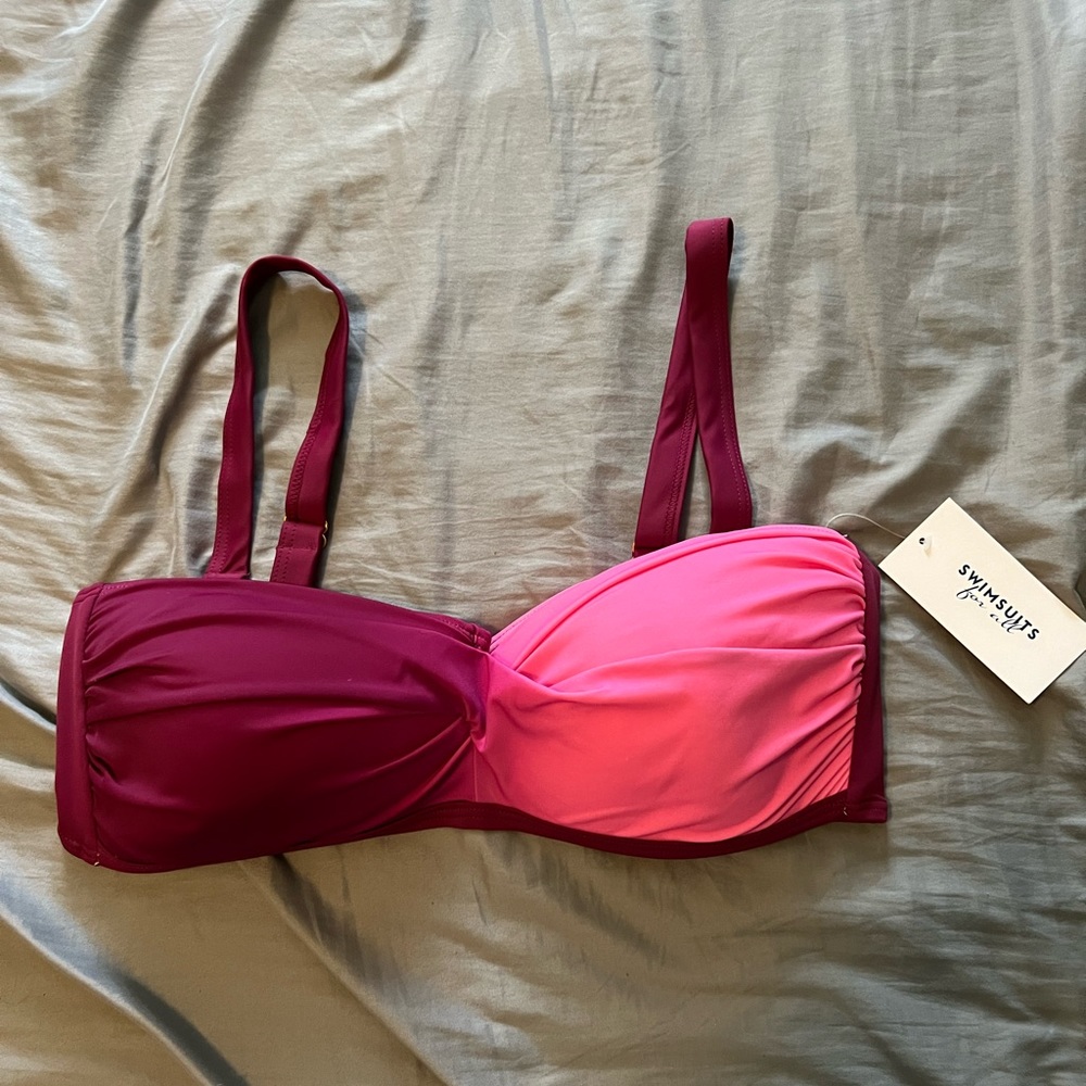Swimsuits For All two piece super flattering swimsuit. Fushia and hot pink!